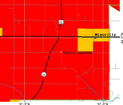 Douglas township, MN map