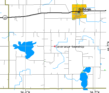 Severance township, MN map