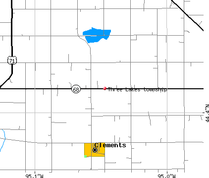 Three Lakes township, MN map