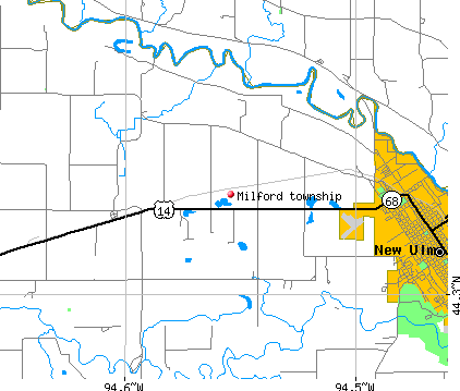 Milford township, MN map