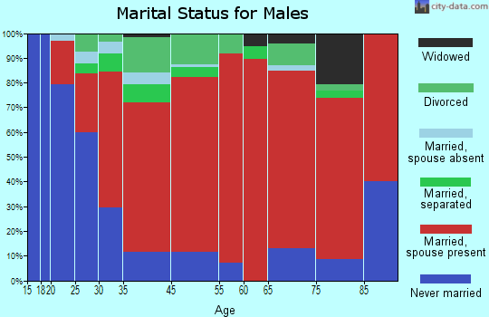 North East marital status for males