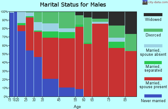 West Almond marital status for males