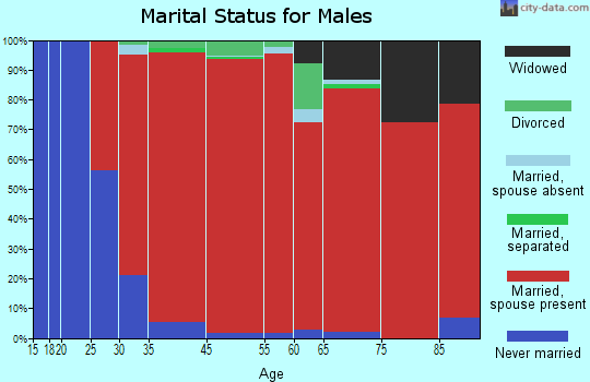 Whitestown marital status for males
