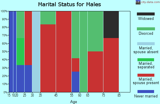 Southeast Bryan marital status for males