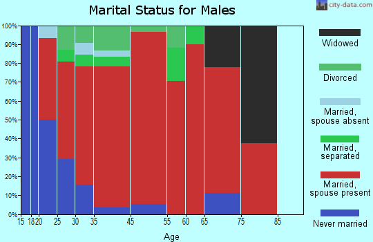 Southwest Washita marital status for males