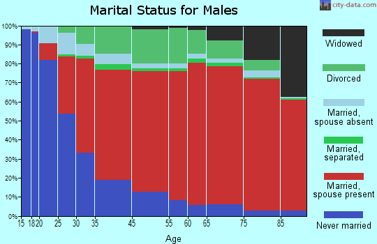 Southeast Marin marital status for males