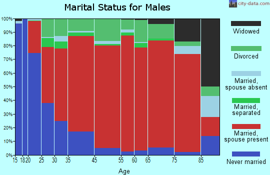 Southwest Marin marital status for males