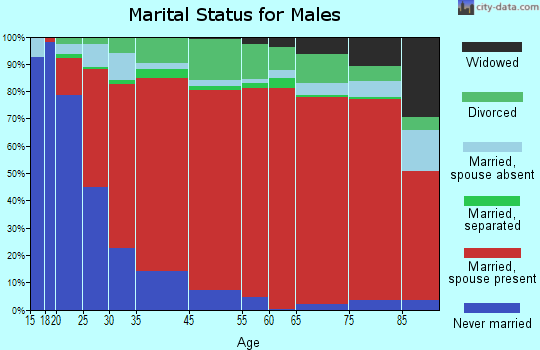 Springville-Johnsondale marital status for males
