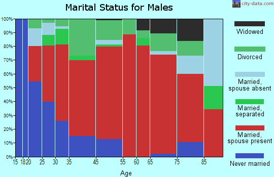 Huerfano Valley marital status for males