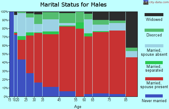 East Cameron marital status for males
