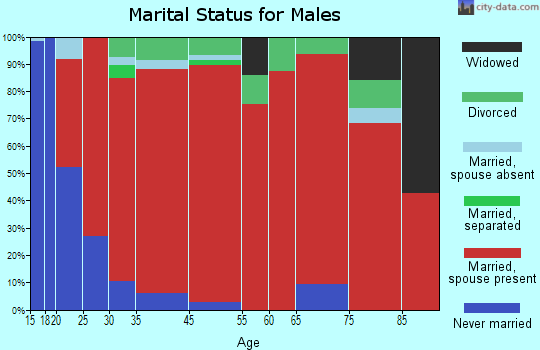 Eden-Millersview marital status for males