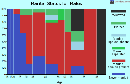 North Aurora marital status for males