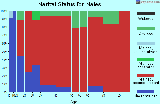 Southeast Harris marital status for males