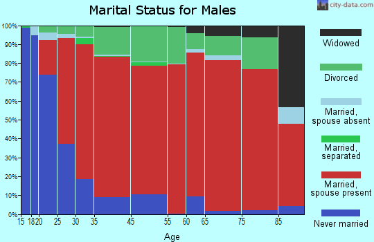Southwest Arapahoe marital status for males
