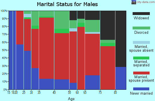 Jamestown district marital status for males
