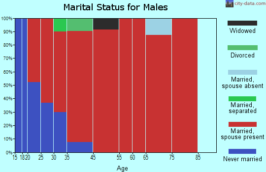 Corning marital status for males