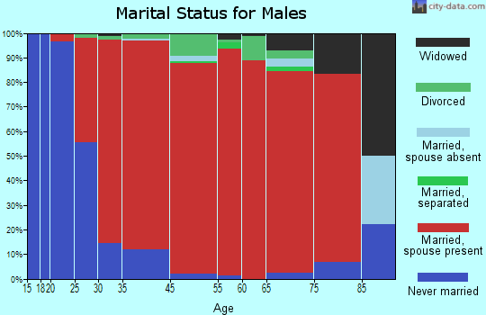 Vernon marital status for males