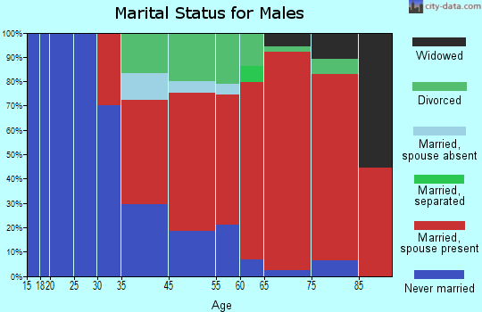 Pike Creek-Central Kirkwood marital status for males