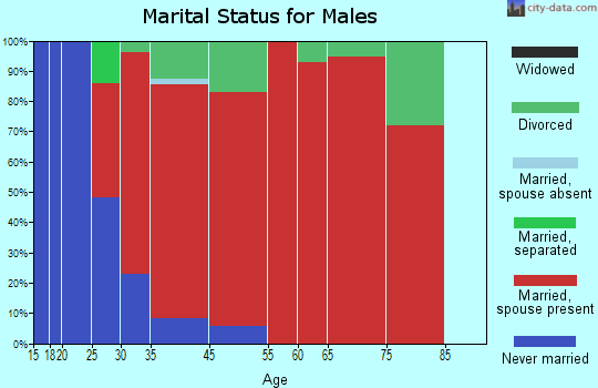 Prairie Lake marital status for males