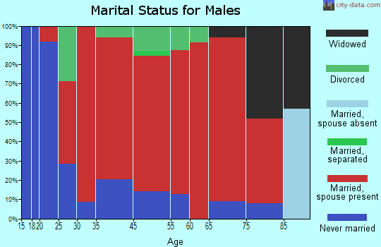 Sugar Creek marital status for males