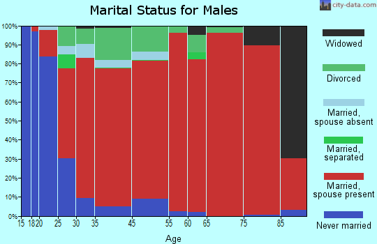 North Whitfield marital status for males