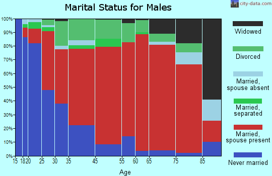 The Rock-Yatesville marital status for males