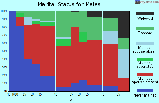 District 7, Milestown marital status for males