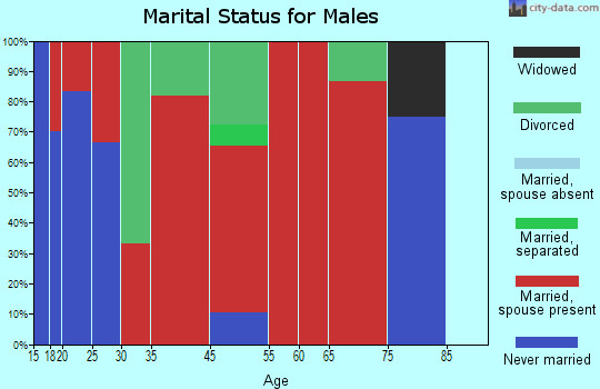District 13, Bucktown marital status for males