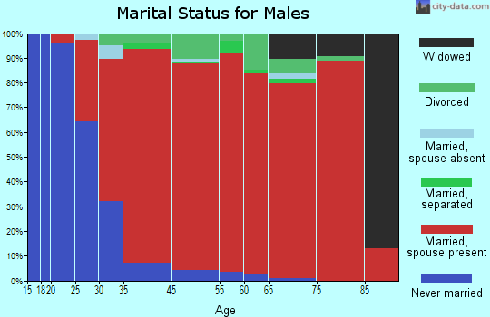 North Andover marital status for males
