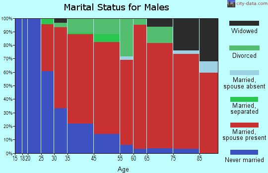 Sunderland marital status for males