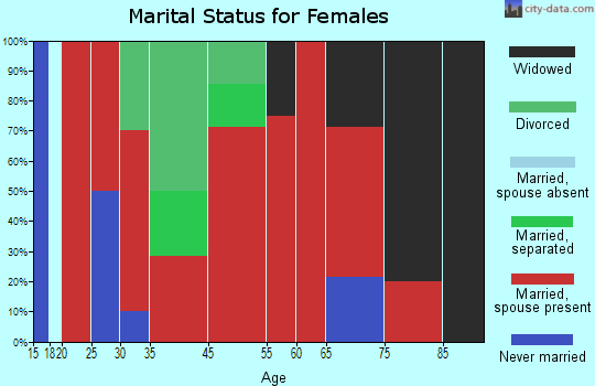 South Bryan marital status for females