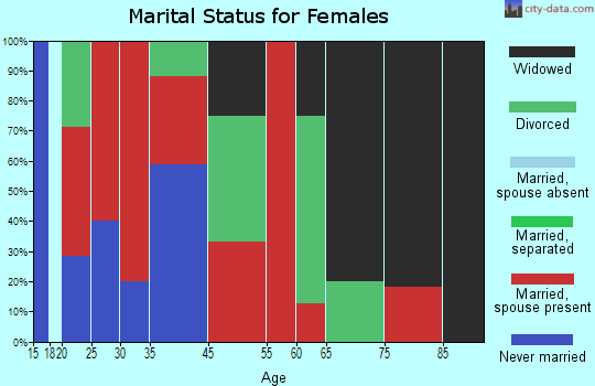 Southeast Bryan marital status for females