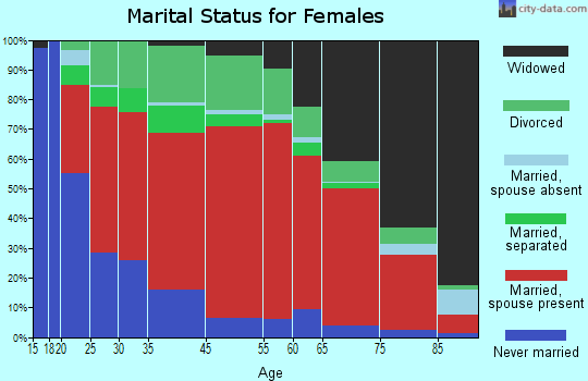 The Rock-Yatesville marital status for females