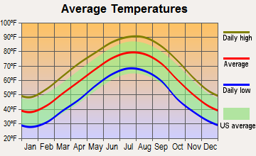 New Albany, Mississippi average temperatures