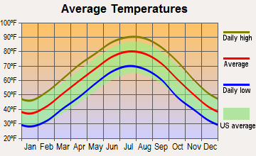 Alamo, Tennessee average temperatures