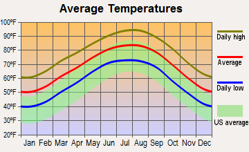 Shenandoah, Texas average temperatures