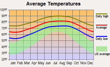 Palm City, Florida average temperatures