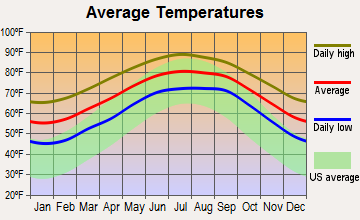 St. Augustine South, Florida average temperatures