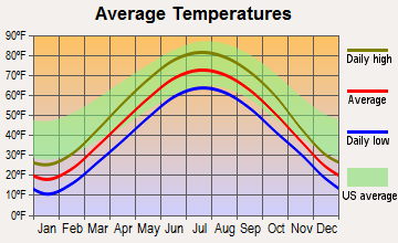 Fulton, Illinois average temperatures