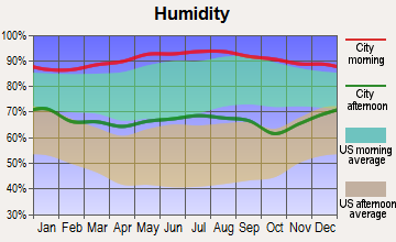 Basile, Louisiana humidity