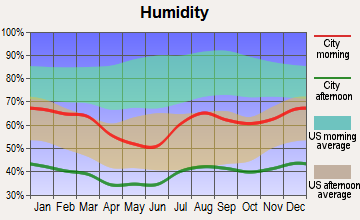 Fortuna Foothills, Arizona humidity