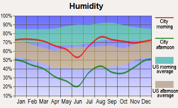 Mingus Mountain, Arizona humidity