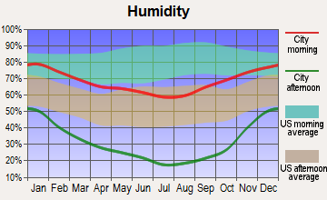 Warm Springs-Truckee Canyon, Nevada humidity