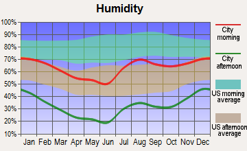 Twin Lakes, New Mexico humidity
