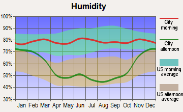 Tioga, North Dakota humidity