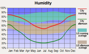 Independence, California humidity