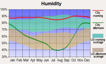 Mehama, Oregon humidity