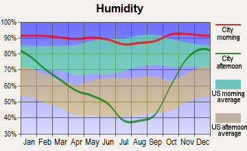 Oakridge, Oregon humidity