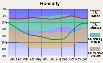 Vernonia, Oregon humidity