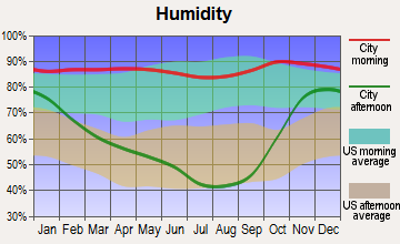 Dundee, Oregon humidity